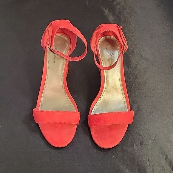 WORTHINGTON FAUX SUEDE OPEN TOE ANKLE STRAP WOMEN"S SANDAL - Picture 2 of 12